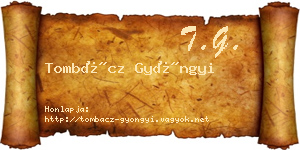 Tombácz Gyöngyi névjegykártya